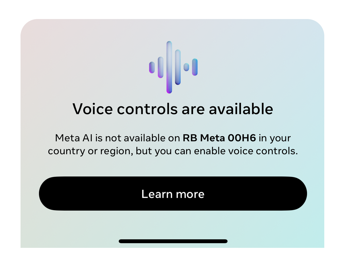 Voice Controls are Available Meta AI